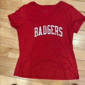Fanatics Red Badgers V-Neck Tee